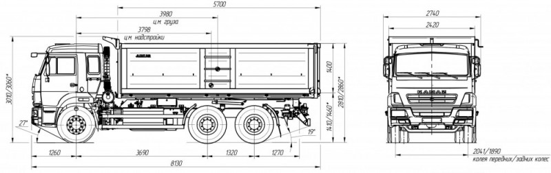Самосвал-зерновоз AMKAR-658901-10МE