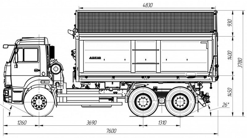 Самосвал-силосовоз AMKAR-658901-10E